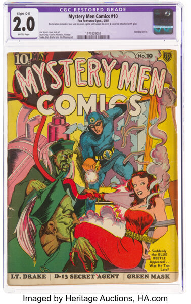 Golden Age (1938-1955):Superhero, Mystery Men Comics #10 (Fox, 1940) CGC Apparent GD 2.0 Slight (C-1) Brittle pages....