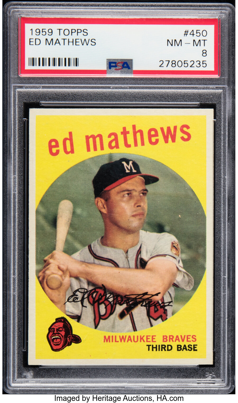 1959 Topps Eddie Mathews #450 PSA NM-MT 8