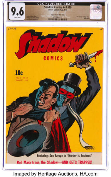 Golden Age (1938-1955):Superhero, Shadow Comics V3#10 Mile High Pedigree (Street & Smith, 1944) CGC NM+ 9.6 White pages....