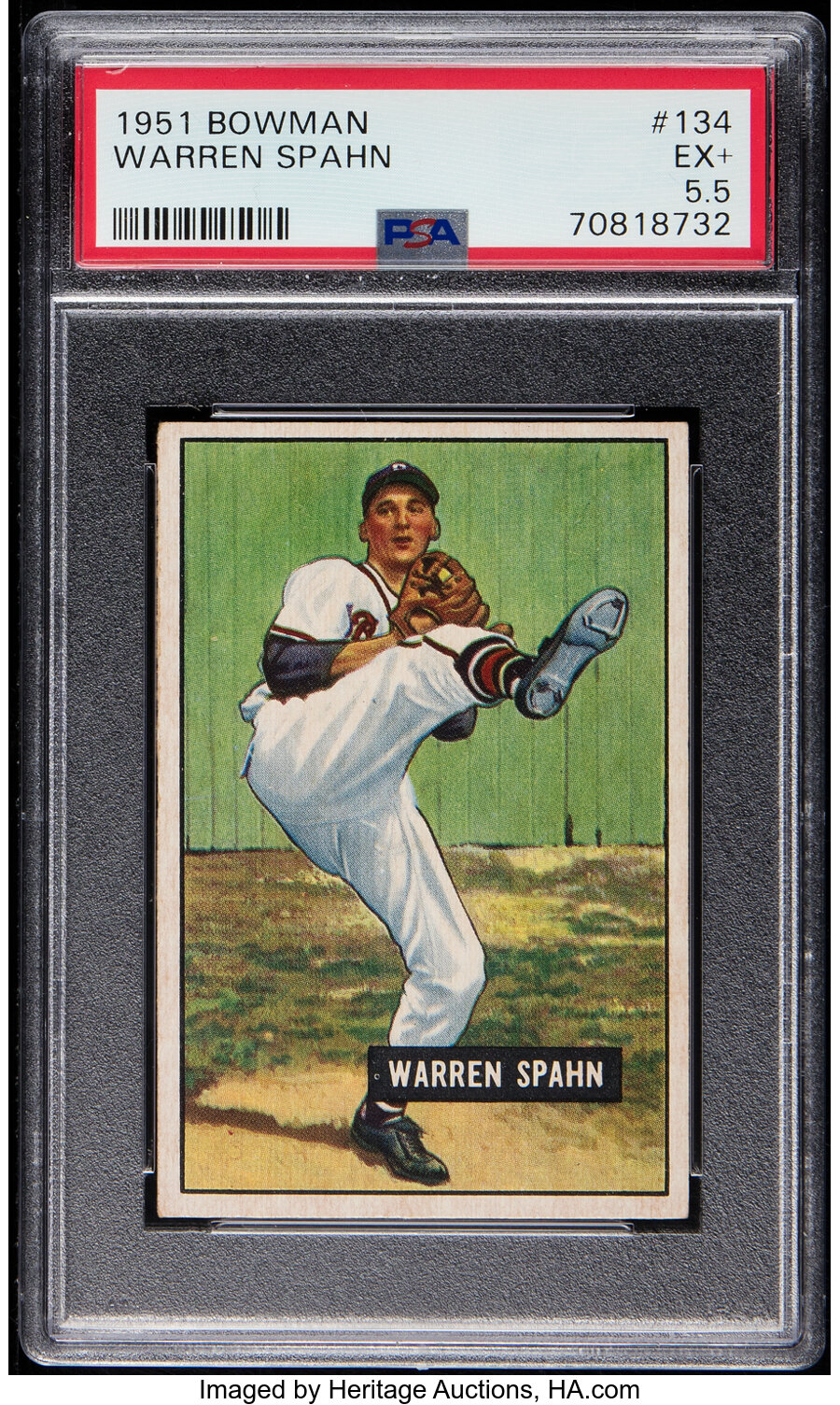 1951 Bowman Warren Spahn #134 PSA EX+ 5.5