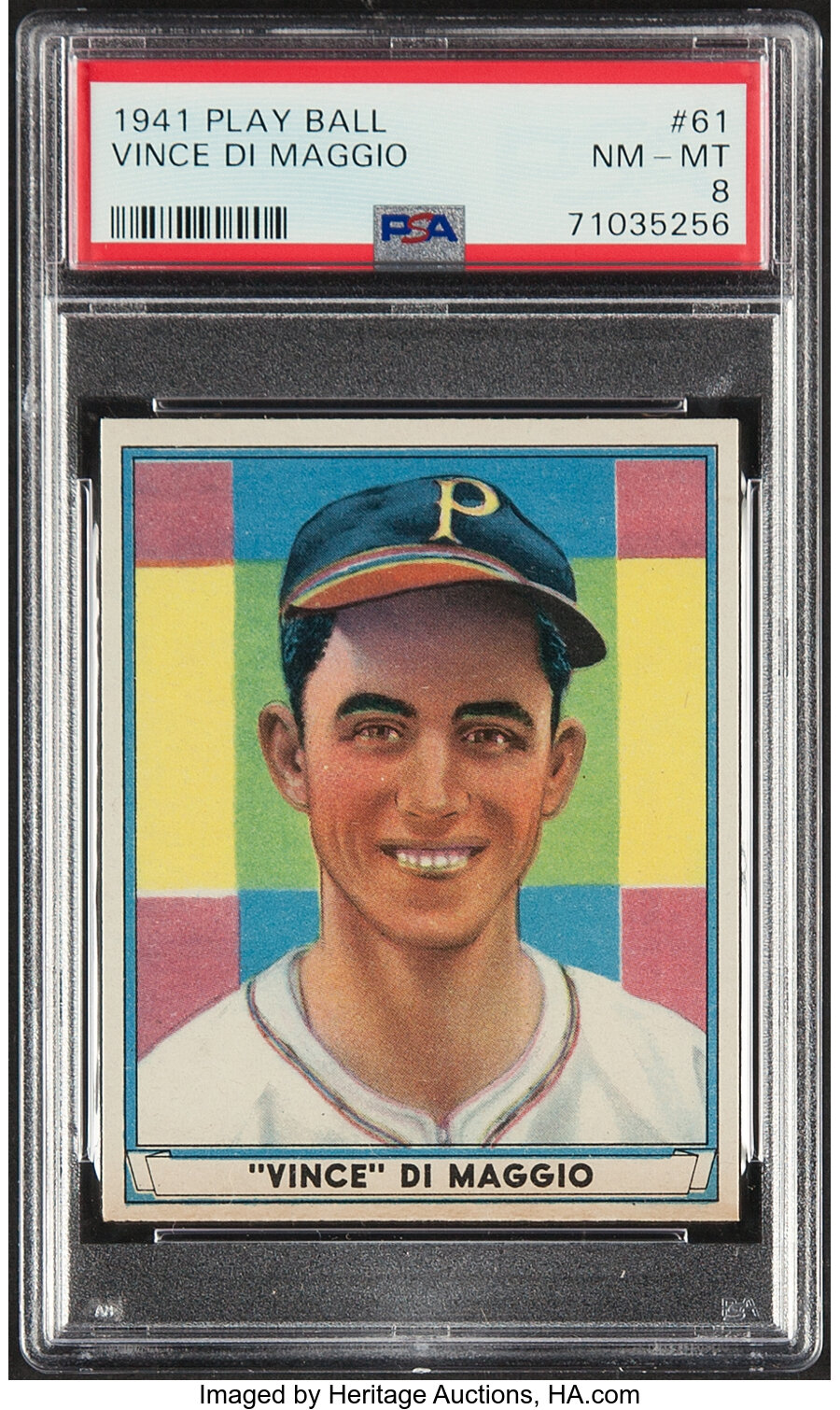 1941 Play Ball Vince DiMaggio #61 PSA NM-MT 8 - Only Four Higher!