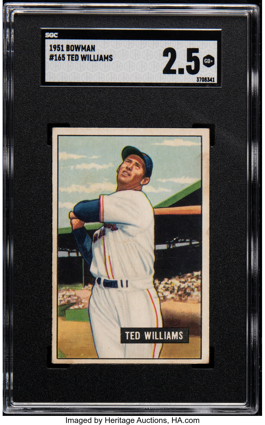 1951 Bowman Ted Williams #165 SGC Good+ 2.5