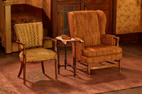 Carroll O'Connor "Archie Bunker" and Jean Stapleton "Edith Bunker" Iconic Living Room Chairs, Beer C...