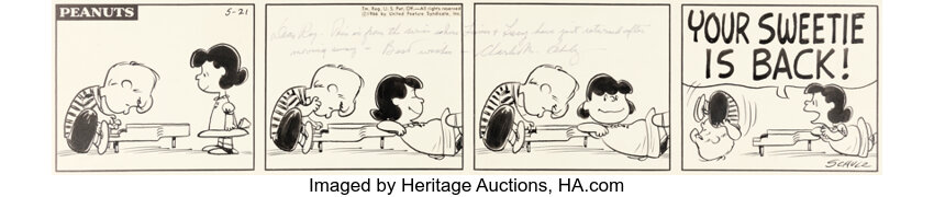 Original Comic Art:Comic Strip Art, Charles Schulz Peanuts Da...