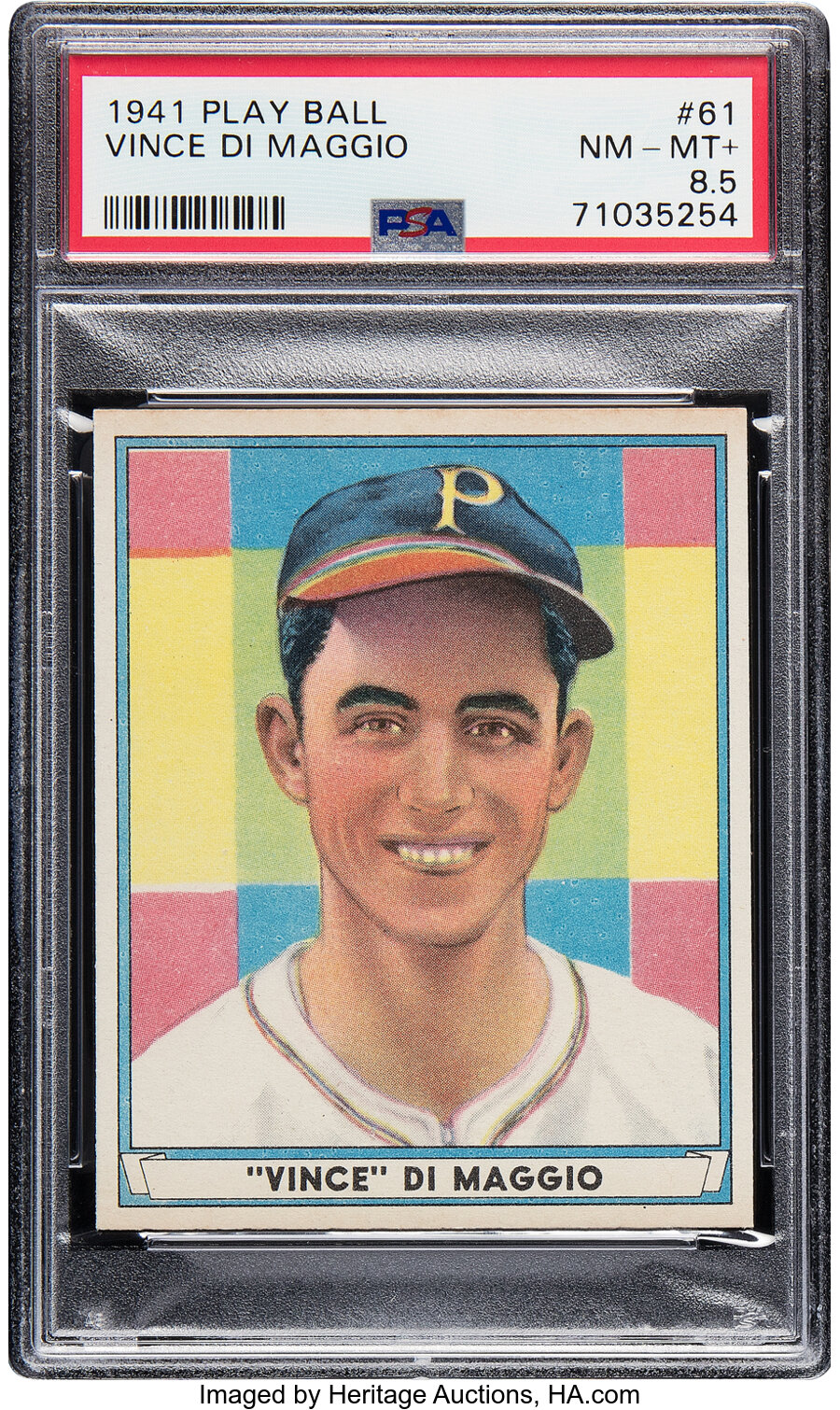1941 Play Ball Vince DiMaggio Rookie #61 PSA NM-MT+ 8.5 - Pop Two, Two Higher