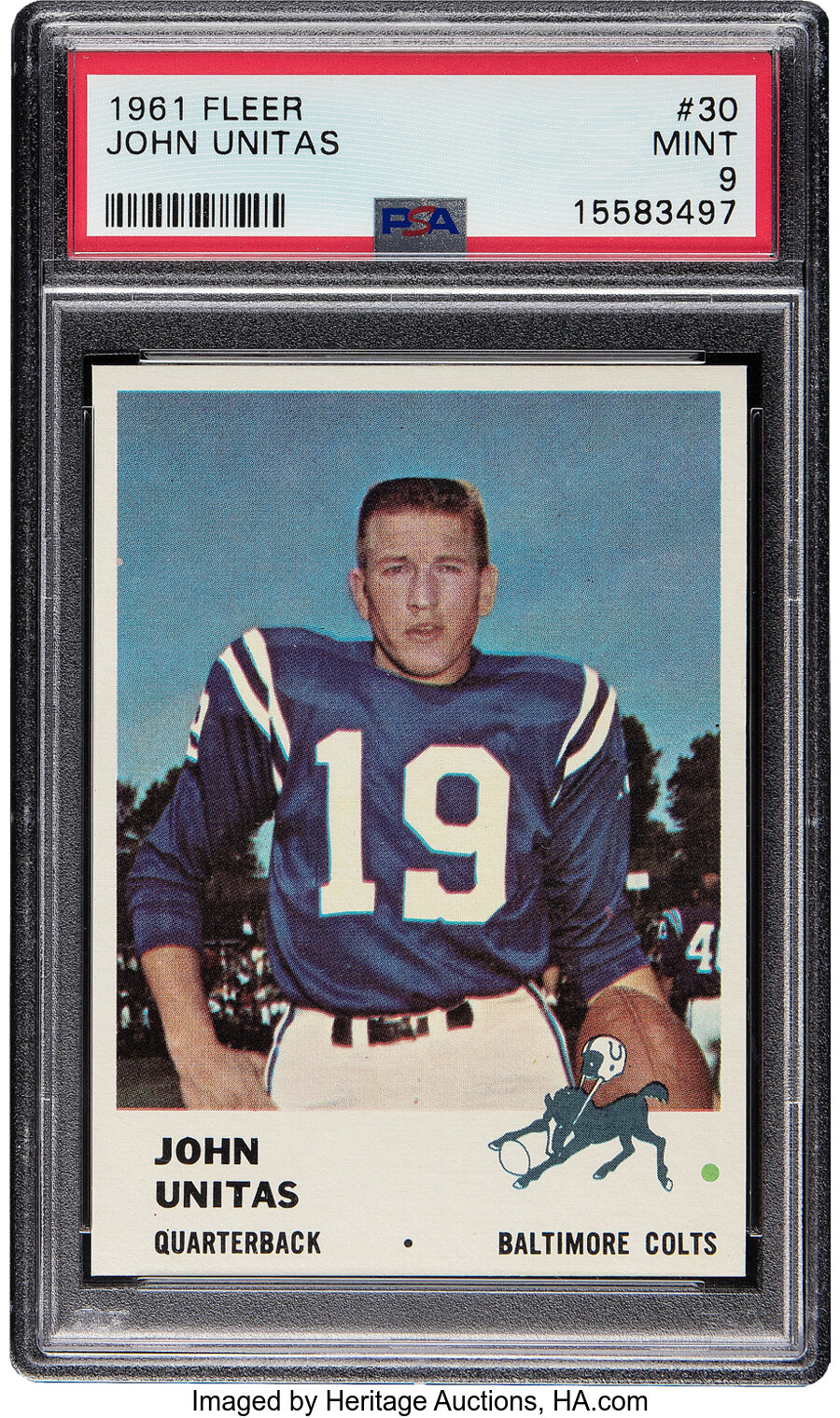 1961 Fleer John Unitas #30 PSA Mint 9