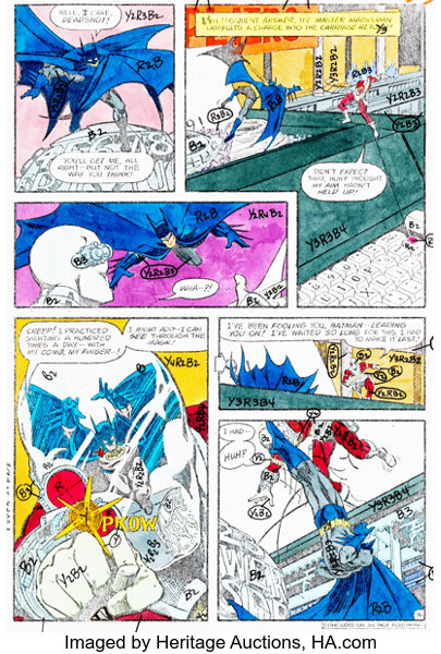 Memorabilia:Production Materials, Jerry Serpe Detective Comics #474 Near-Complete Story Production Color Guides Group of 15 (D...