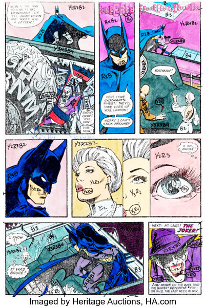 Memorabilia:Production Materials, Jerry Serpe Detective Comics #474 Near-Complete Story Production Color Guides Group of 15 (D...