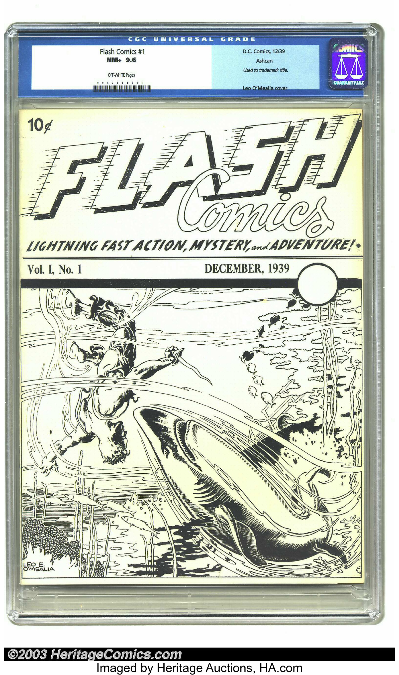 Flash Comics Ashcan Edition V1#1 (DC, 1939) CGC NM+ 9.6 Off-white ...