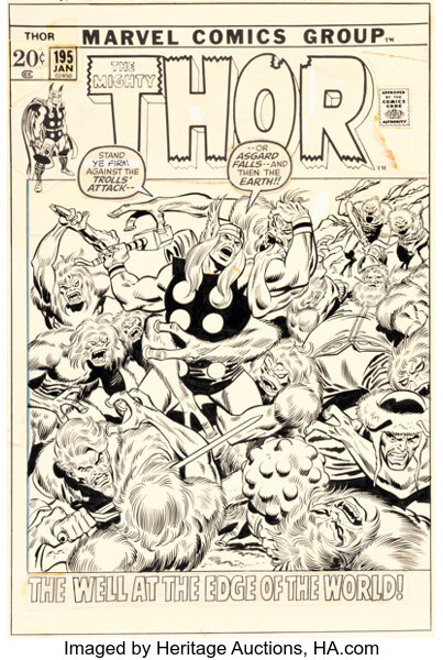 Original Comic Art:Covers, John Buscema and Frank Giacoia Thor ...