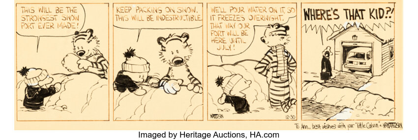 Original Comic Art:Comic Strip Art, Bill Watterson Calvin and Hobbes