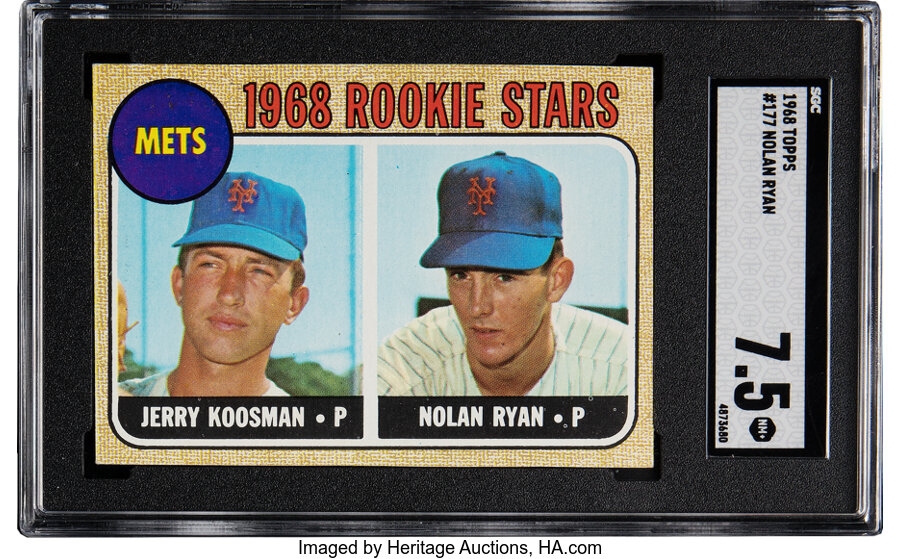 1968 Topps Nolan Ryan - Mets Rookie Stars #177 SGC NM+ 7.5