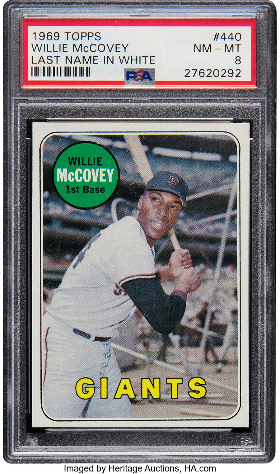 1969 Topps Willie McCovey (Last Name In White) #440 PSA NM-MT 8 - Only One Higher!
