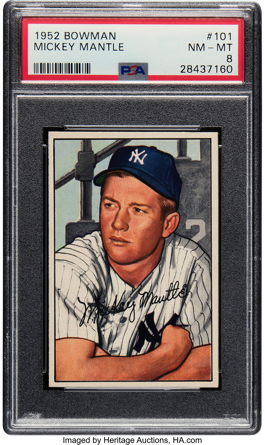 1952 Bowman Mickey Mantle #101 PSA NM-MT 8