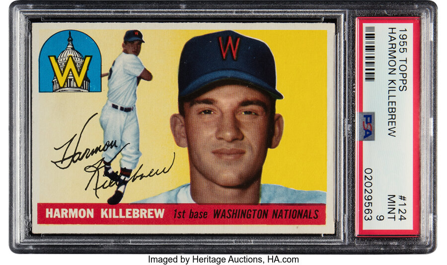 1955 Topps Harmon Killebrew Rookie #124 PSA Mint 9 - Only One Higher!