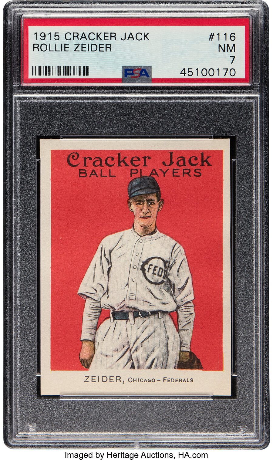 1915 Cracker Jack Rollie Zeider #116 PSA NM 7