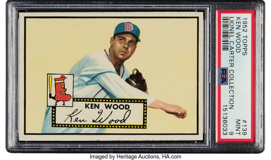 1952 Topps Ken Wood #139 PSA Mint 9 - Pop Two, None Superior! From the Lionel Carter Collection