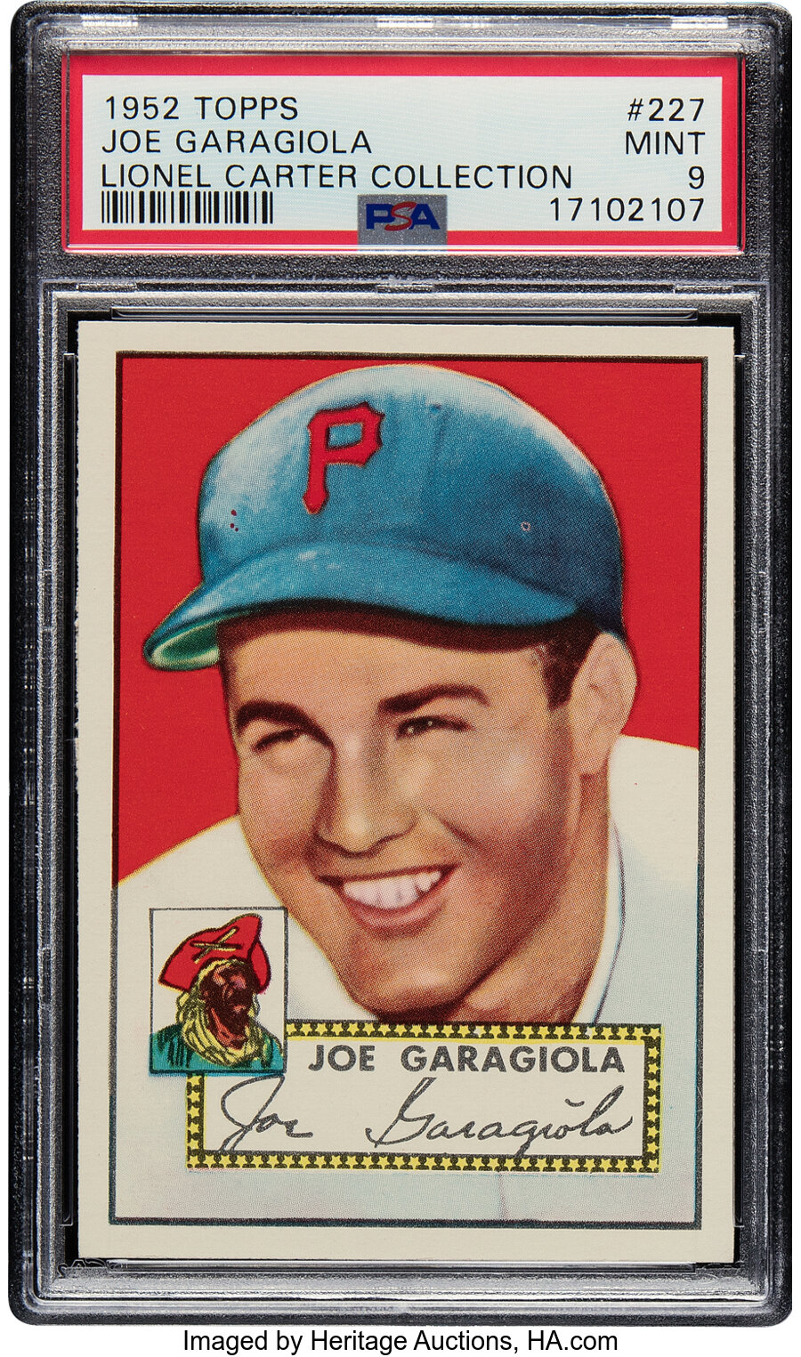 1952 Topps Joe Garagiola #227 PSA Mint 9 - None Superior! From the Lionel Carter Collection