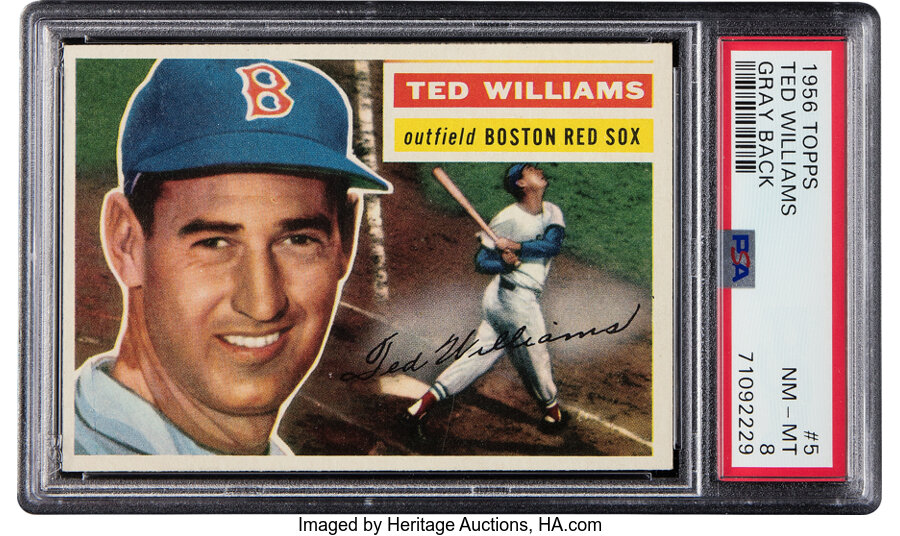 1956 Topps Ted Williams (Gray Back) #5 PSA NM-MT 8