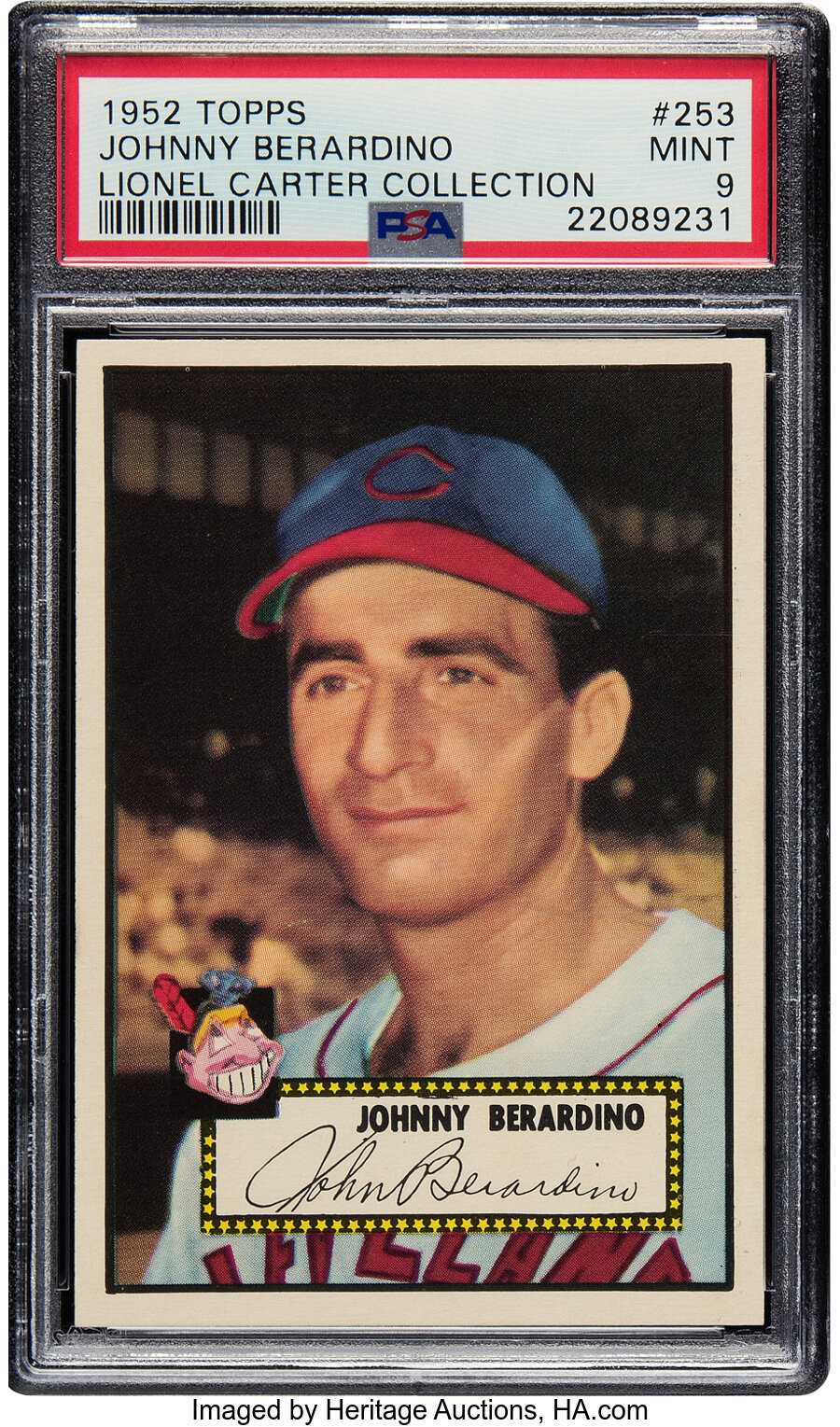 1952 Topps Johnny Berardino #253 PSA Mint 9 - Pop Five, None Superior! From the Lionel Carter Collection
