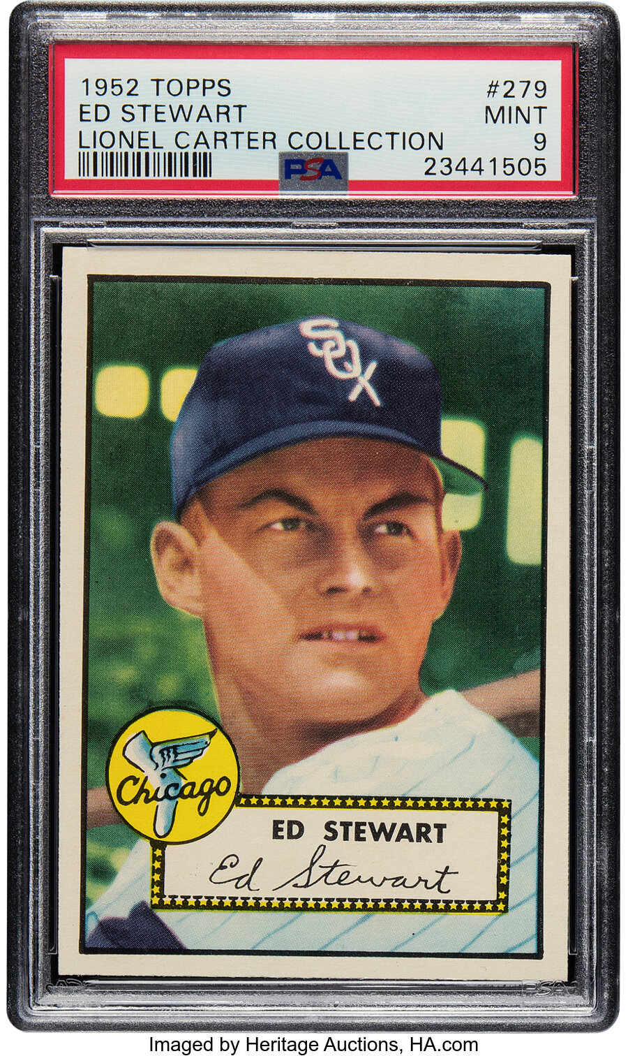 1952 Topps Ed Stewart #279 PSA Mint 9 - Pop Six, One Higher! From the Lionel Carter Collection