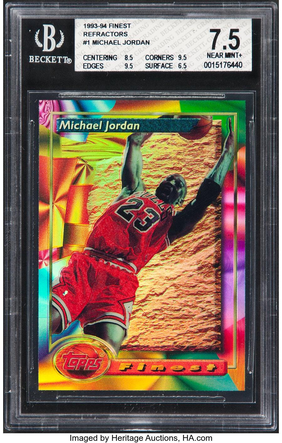 1993 Topps Finest Michael Jordan (Refractor) #1 BGS NM+ 7.5