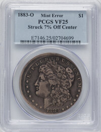 1883-O $1 Morgan Dollar -- Struck 7% Off Center -- VF25 PCGS