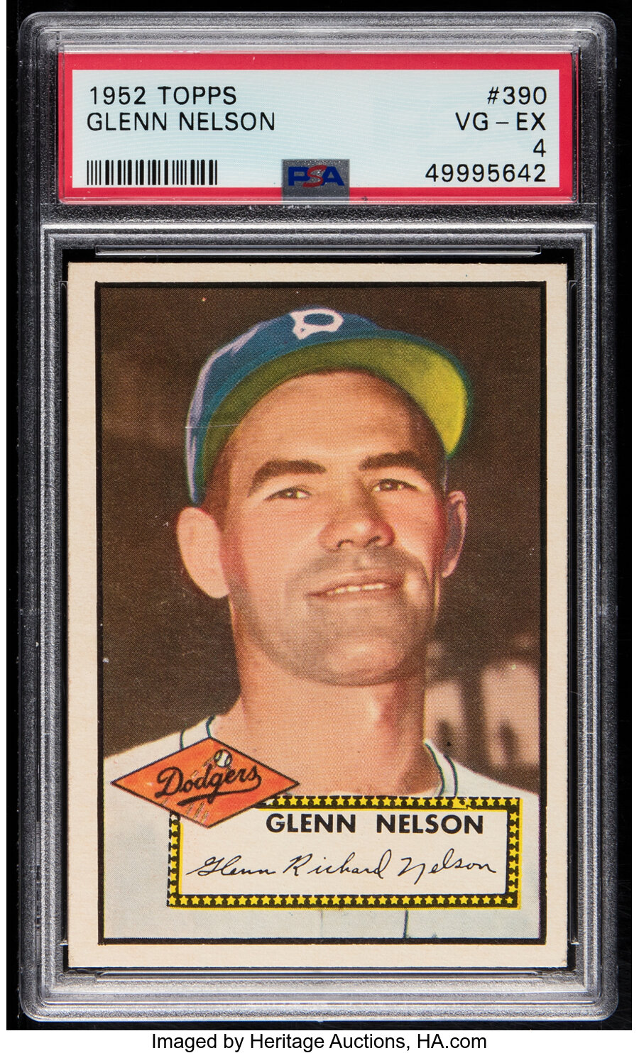 1952 Topps Glenn Nelson #390 PSA VG-EX 4