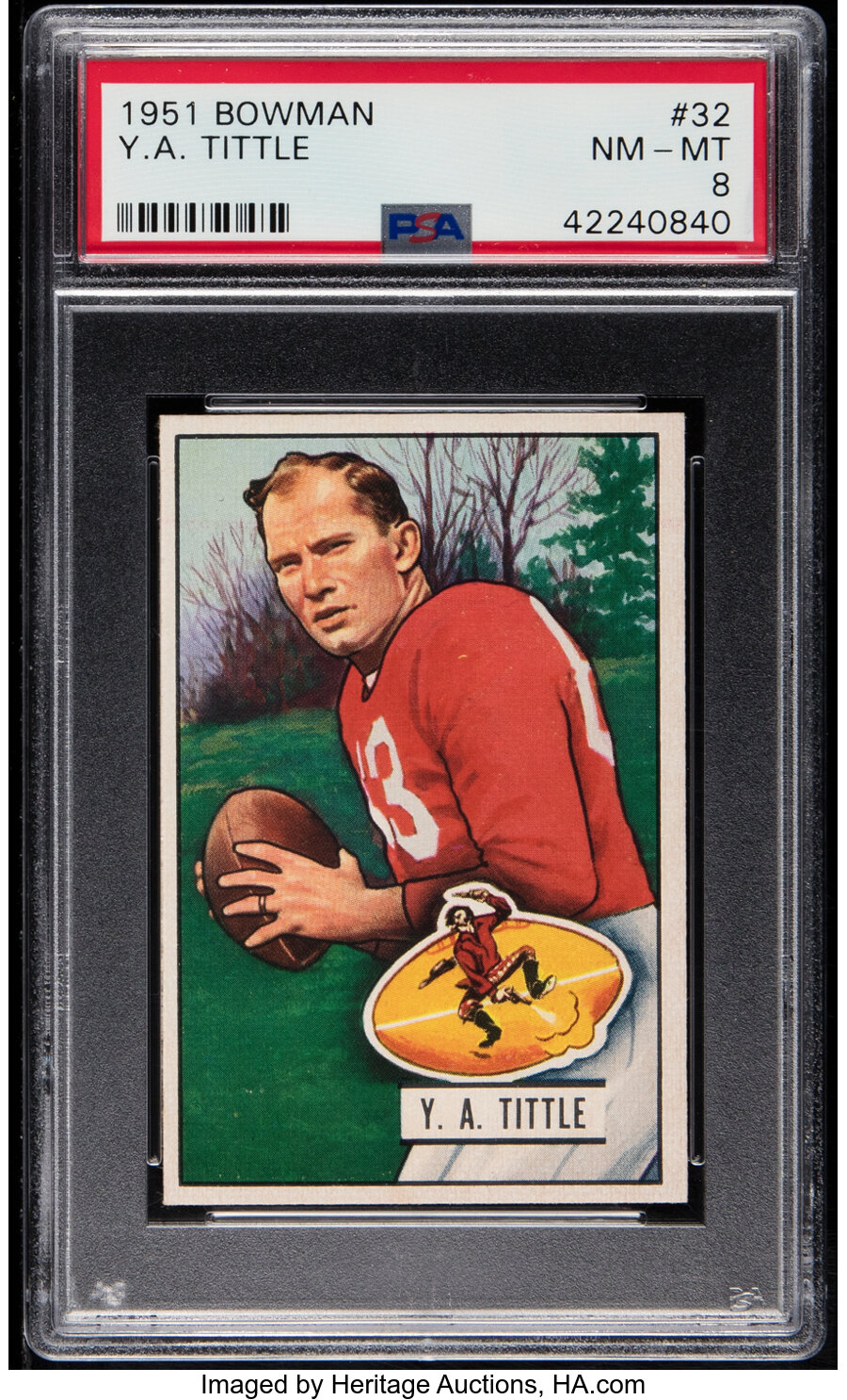 1951 Bowman Y.A. Tittle #32 PSA NM-MT 8