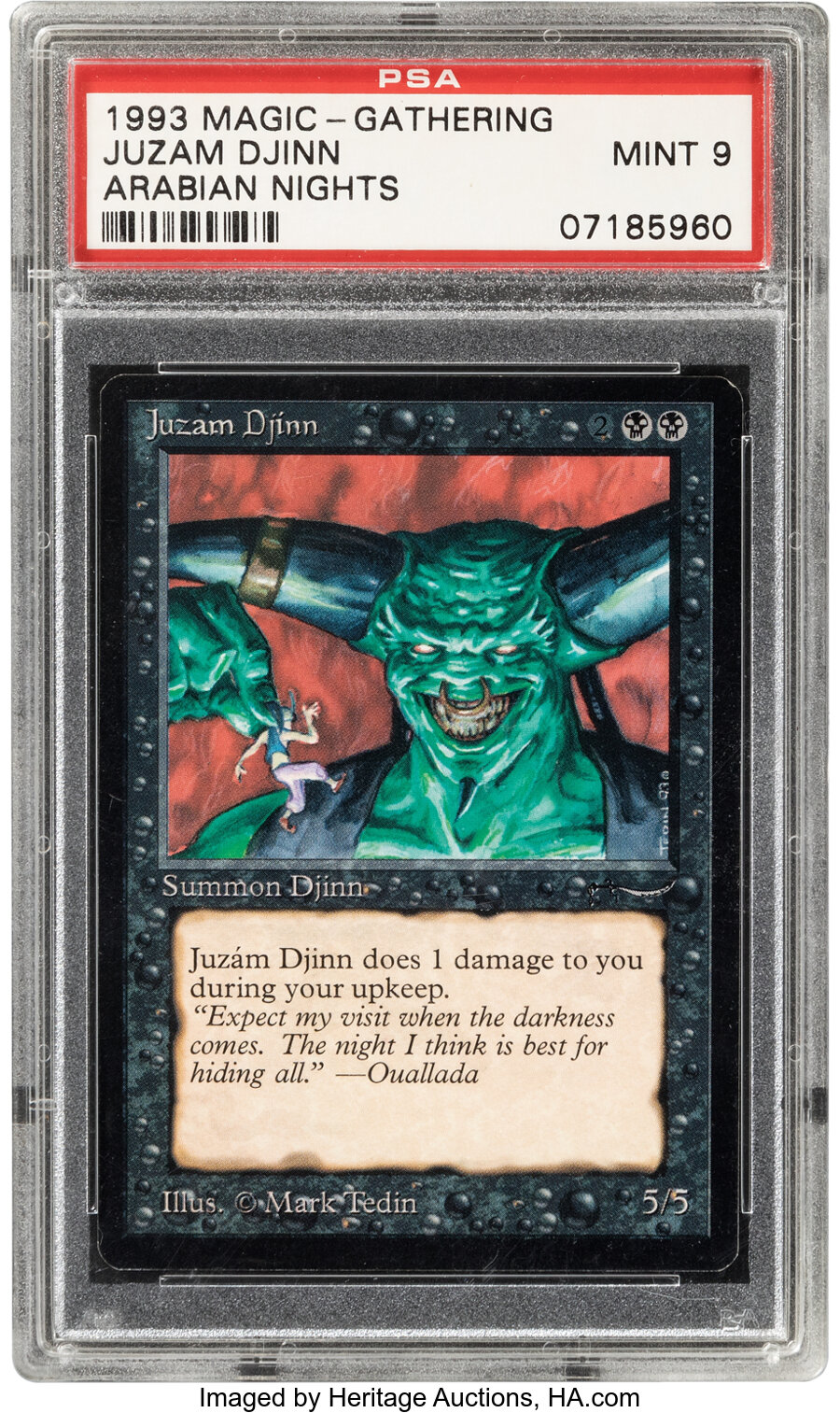 Magic: The Gathering Juzam Djinn Arabian Nights PSA Trading Card Game MINT 9 (Wizards of the Coast, 1993) Rare