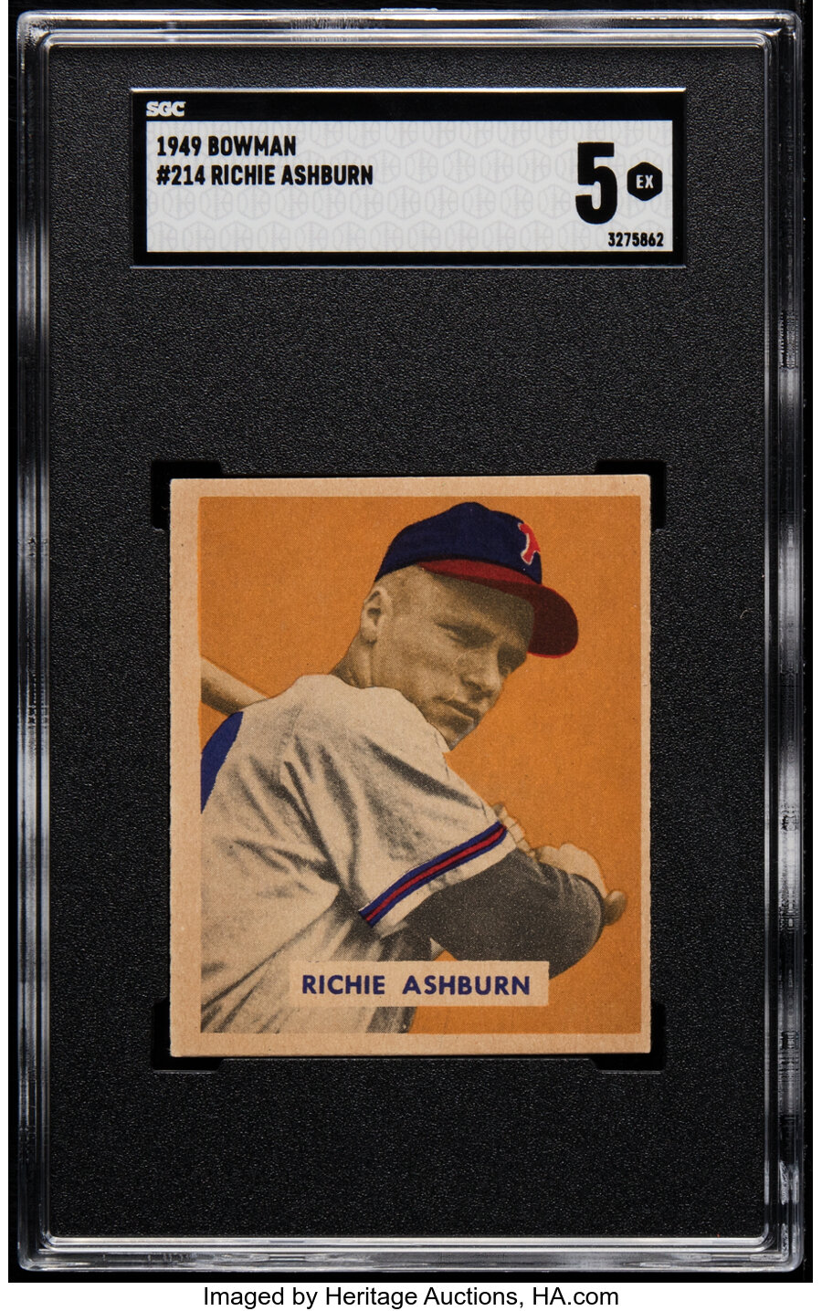 1949 Bowman Richie Ashburn Rookie #214 SGC EX 5