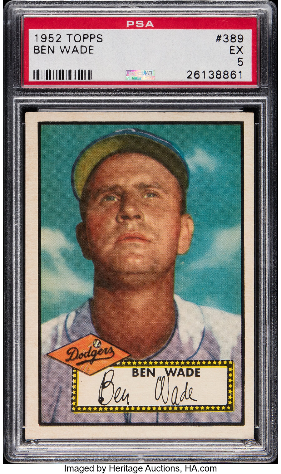 1952 Topps Ben Wade Rookie #389 PSA EX 5