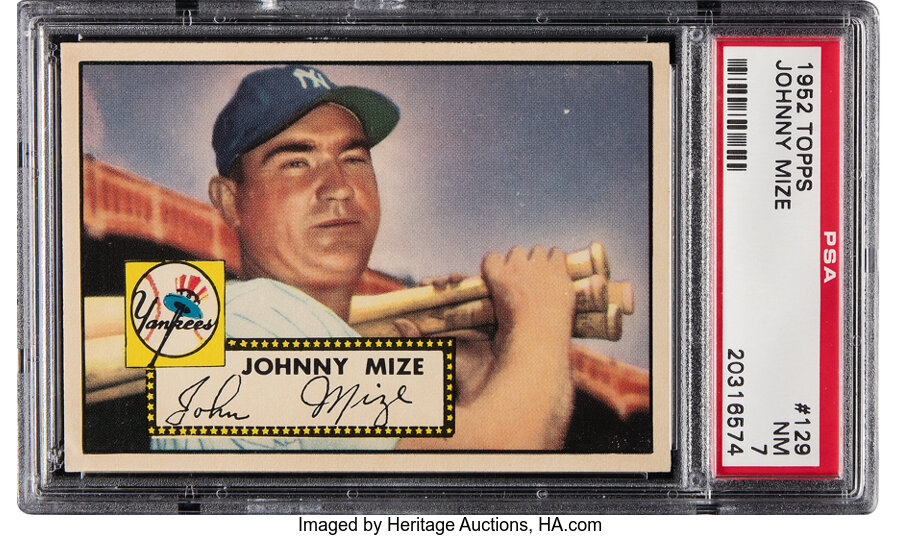 1952 Topps Johnny Mize #129 PSA NM 7