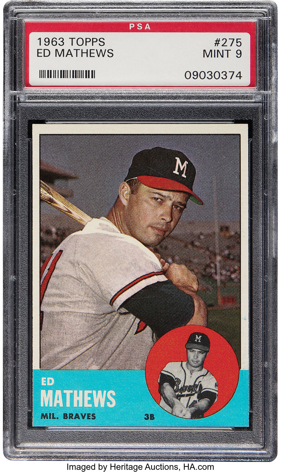 1963 Topps Ed Mathews #275 PSA Mint 9