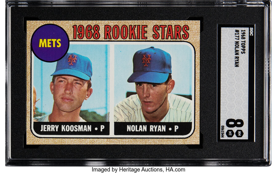 1968 Topps Nolan Ryan - Mets Rookie Stars #177 SGC NM-MT 8