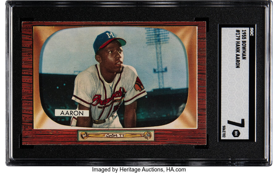 1955 Bowman Hank Aaron #179 SGC NM 7