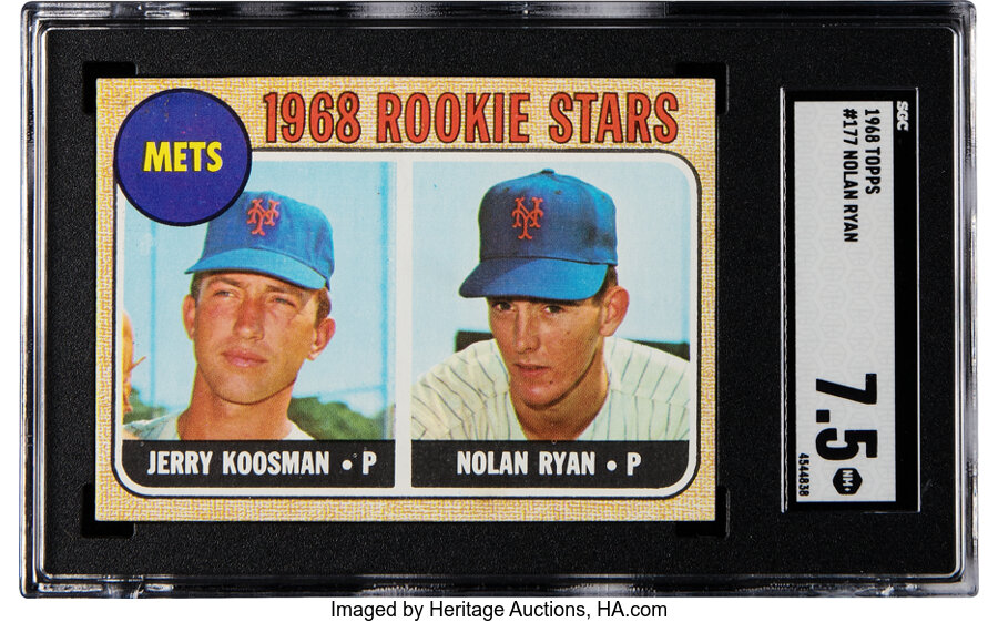 1968 Topps Nolan Ryan - Mets Rookie Stars #177 SGC NM+ 7.5