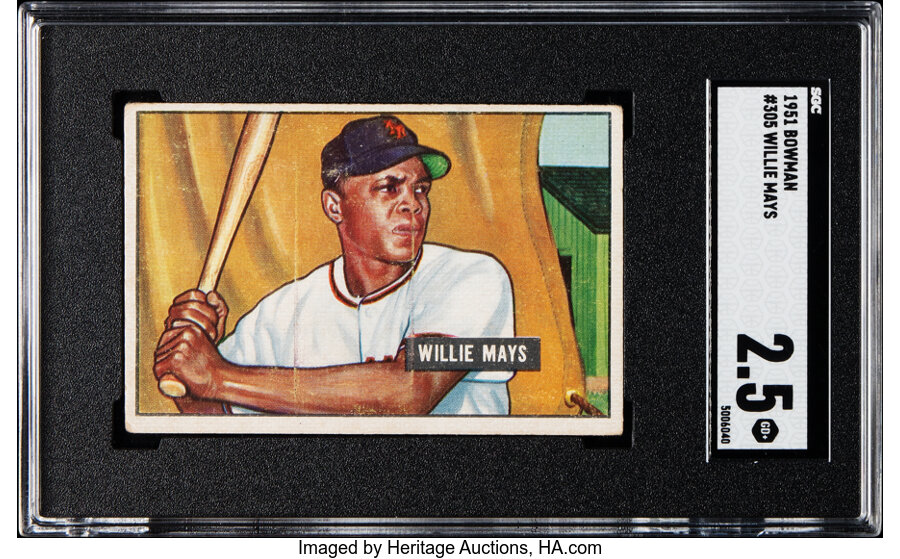 1951 Bowman Willie Mays Rookie #305 SGC Good+ 2.5