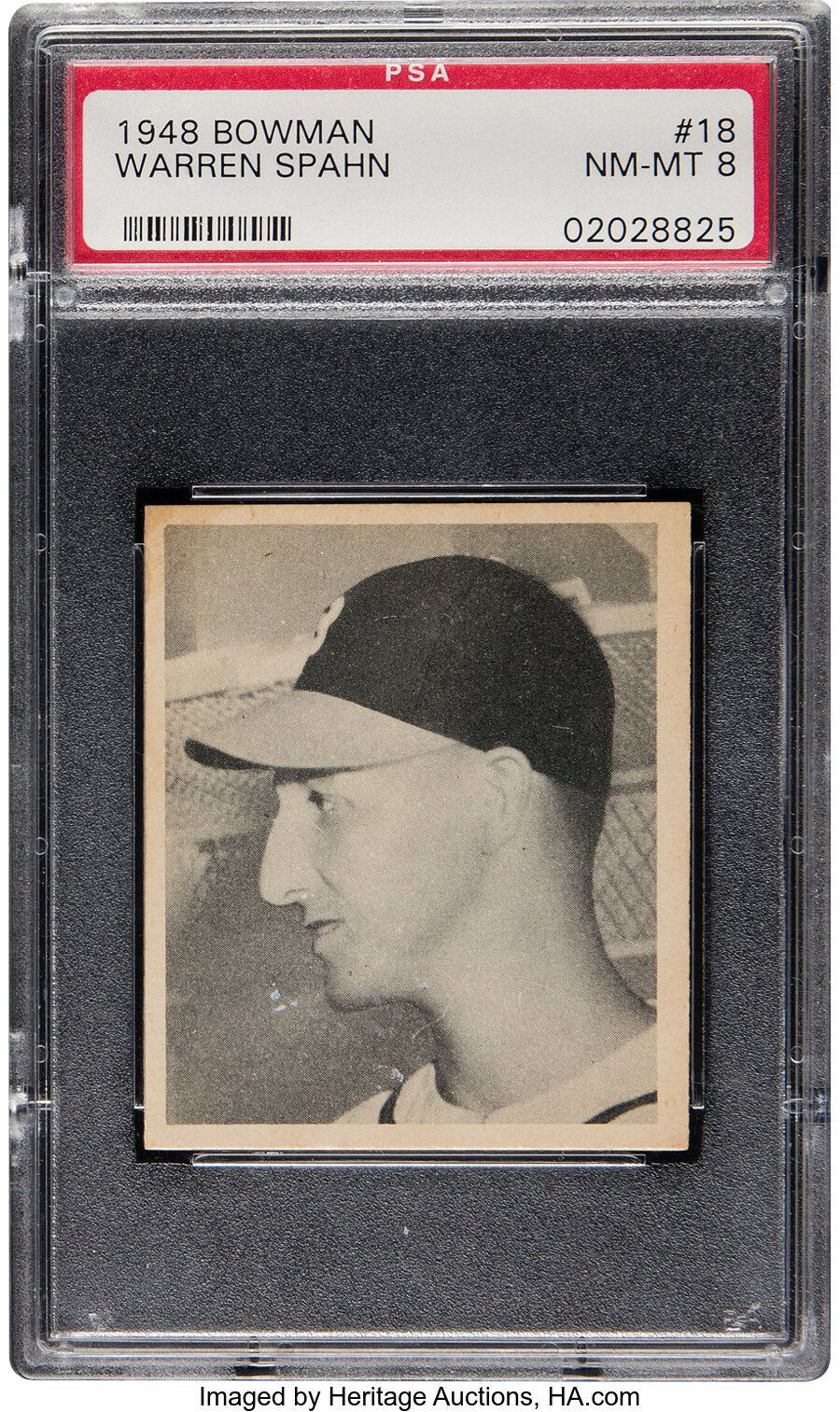 1948 Bowman Warren Spahn Rookie #18 PSA NM-MT 8