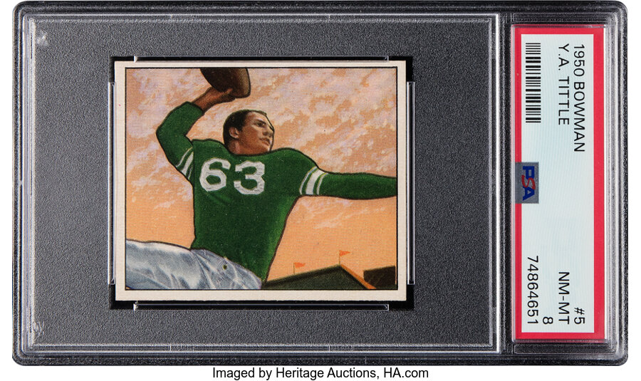 1950 Bowman Y.A. Tittle Rookie #5 PSA NM-MT 8