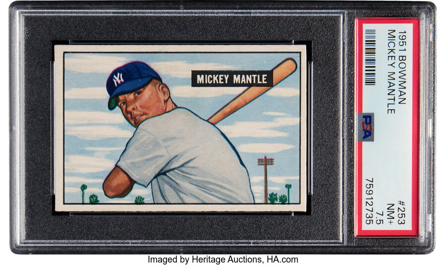 1951 Bowman Mickey Mantle Rookie #253 PSA NM+ 7.5
