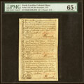 North Carolina December, 1771 2s 6d-£1-10s Uncut Vertical Strip of Three PMG Gem Uncirculated 65 EPQ