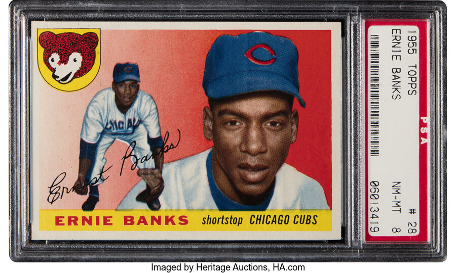 1955 Topps Ernie Banks #28 PSA NM-MT 8