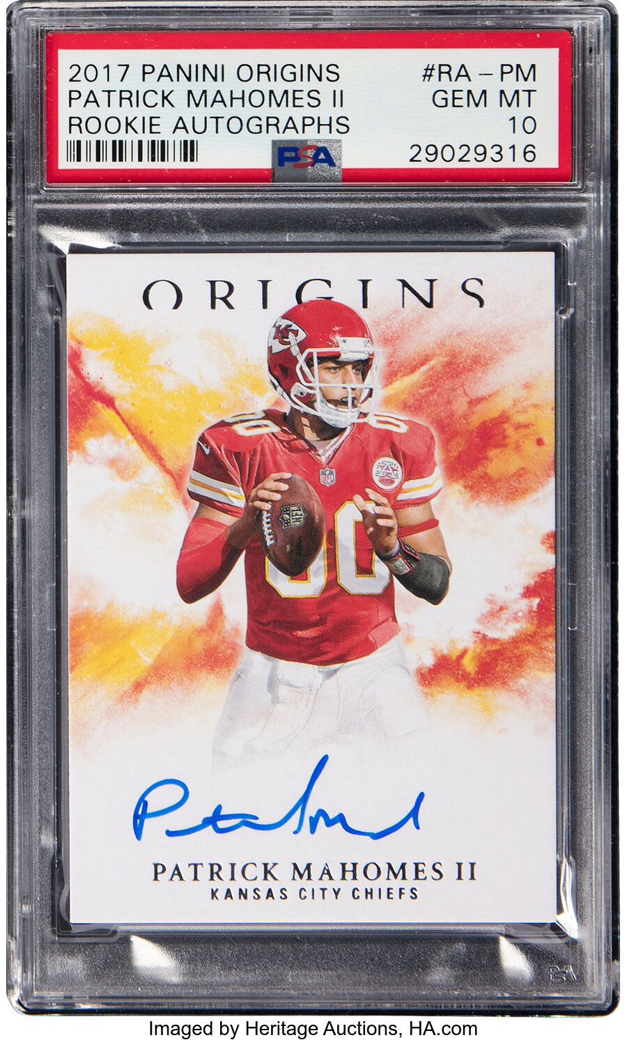 2017 Panini Origins Patrick Mahomes II (Rookie Autographs) #RA-PM PSA Gem Mint 10