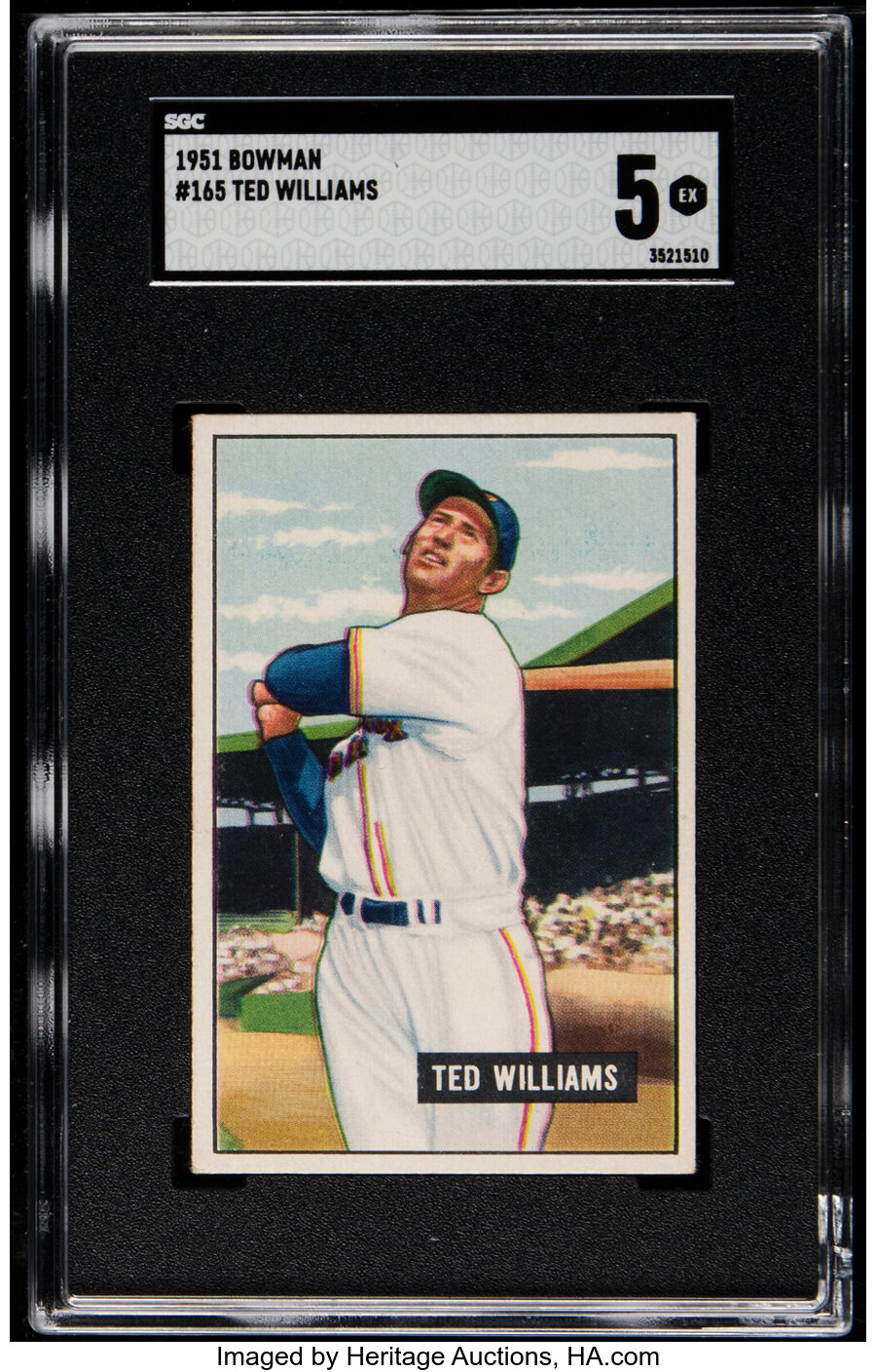 1951 Bowman Ted Williams #165 SGC EX 5