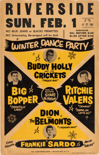 Buddy Holly & the Crickets 1959 Historic "Winter Dance Party" Concert Poster