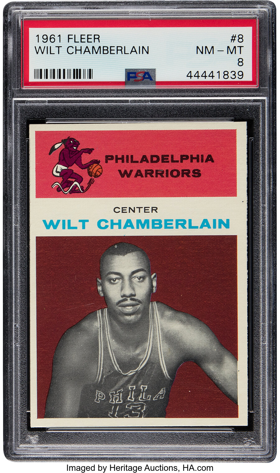 1961 Fleer Wilt Chamberlain Rookie #8 PSA NM-MT 8