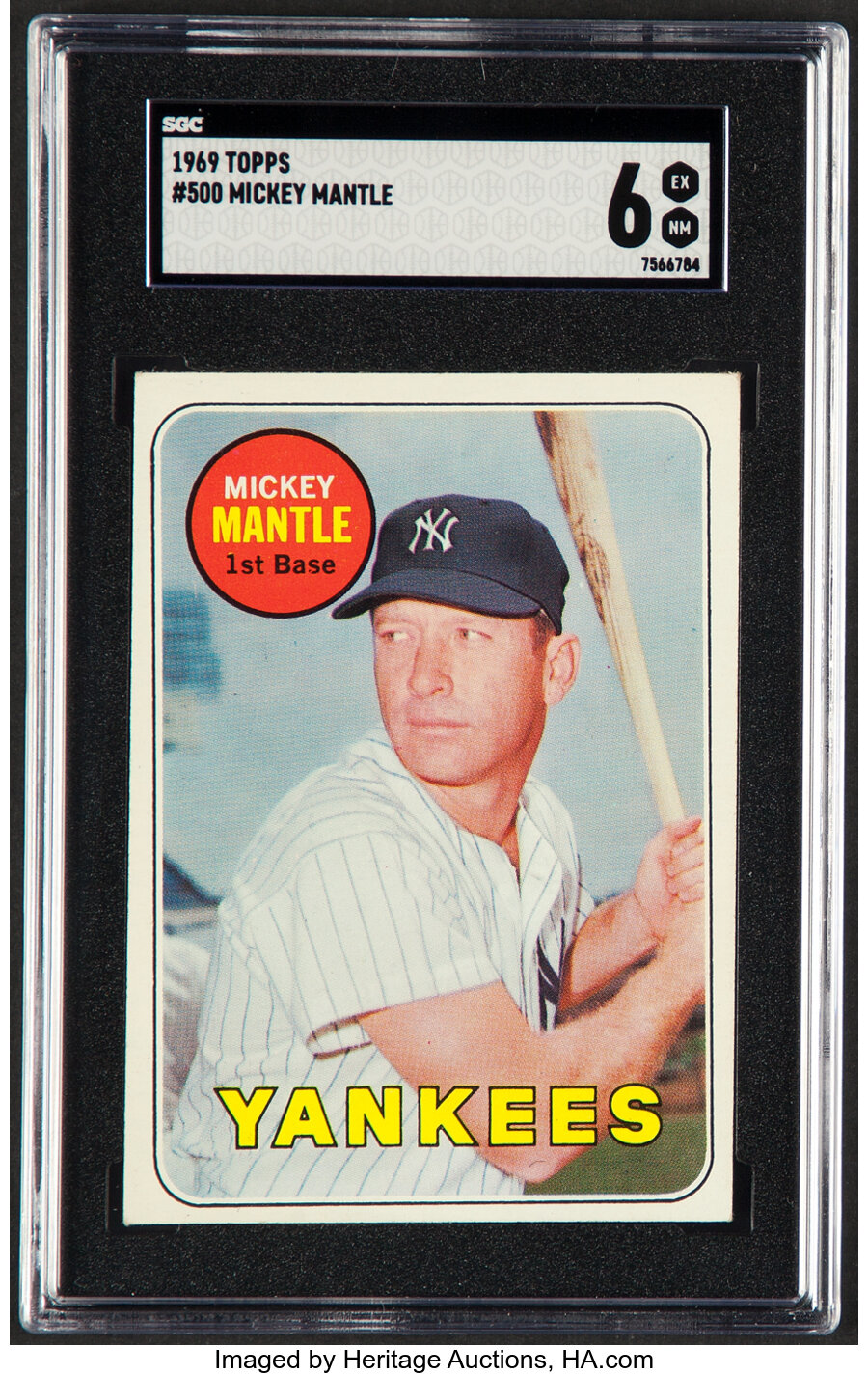 1969 Topps Mickey Mantle (Last Name In Yellow) #500 SGC EX/NM 6