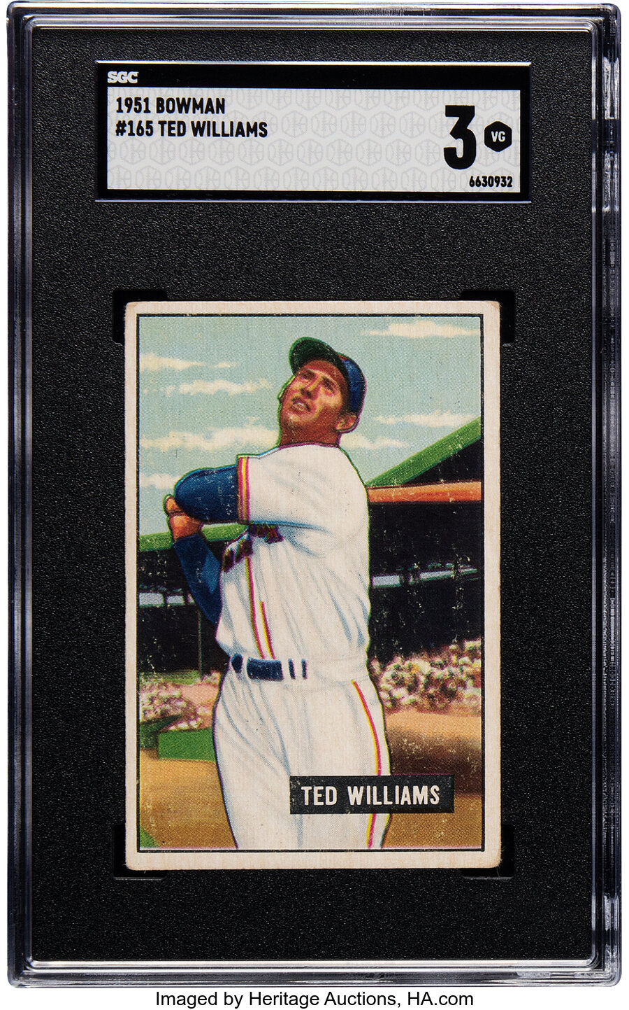 1951 Bowman Ted Williams #165 SGC VG 3