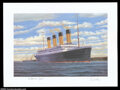 Titanic Autographed Prints A group of five color prints, all identical, of the Titanic, which struck an iceberg on th